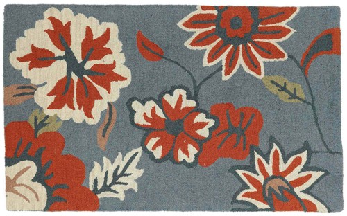 Tapis laine fleur - fleur, 90x150