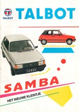Catalogue prospekt brochure Talbot Samba berline cabriolet lancement 1982 NL