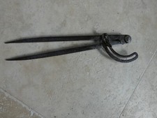 Compas droit à secteur, outil ancien de serrurier