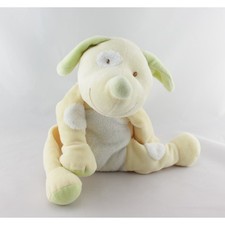 Doudou chien jaune vert