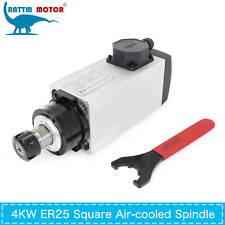 （FR）4KW ER25 Square Air Cooled Spindle Motor 220V CNC Engraving Machine 18000rpm