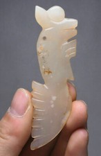 9CM Natural Old White Jade