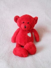Peluche doudou ours rouge
