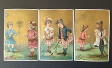 Lot de 3 Chromos - Jeux d'enfants - Le Cerceau La Toupie Le Ballon