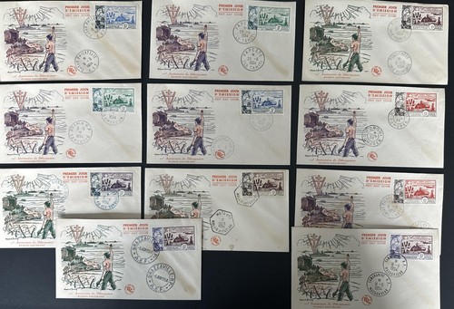 France outre mer 1954 fdc - 1954, 10e