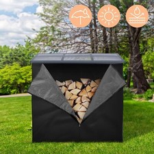 Housse d'étagère bois de cheminée 185L x 125H cm noir bâche de protection pluie