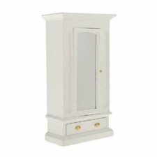 Armoire À Miroir Blanche Pour Poupées Miniature En Bois Mobilier De Chambre