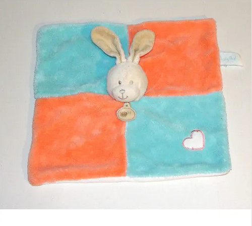 Doudou lapin plat bubble gum - lapin,