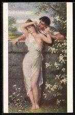 AK Femme Avec Poitrine Nue Et