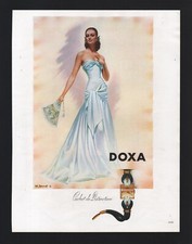 publicité 1946 MONTRE DOXA LE LOCLE Suisse dessin femme dos montres CYMA