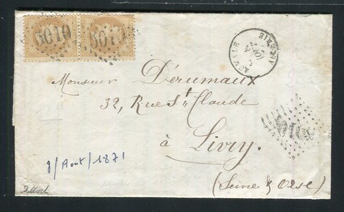Rare lettre aumale pour - d'aumale,