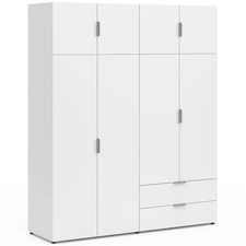 Armoire portes mina blanc - armoire,