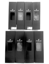 Lot de 4 boites de service montre HUBLOT avec fourreau, en état proche du NEUF