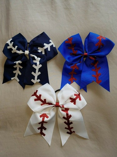 Hair bows softball baseball - bows-softball,