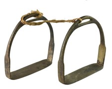 Ancienne paire Etriers équestre en laiton du Rajasthan - Inde - 424