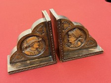 Paire Serre Livre En Bois