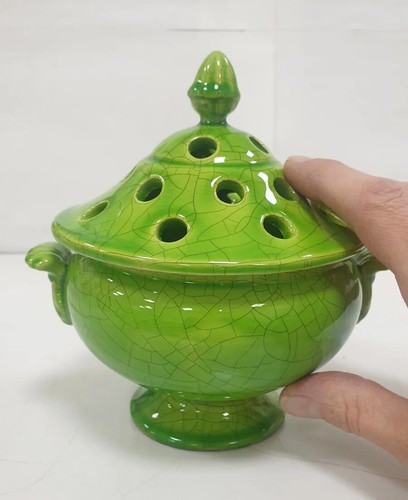 Pot couvert pique - fleurs, vert