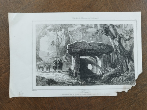 Gravure estampe dolmen - estampe,