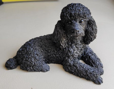 RARE FIGURINE EN RÉSINE CANICHE NOIR MADE IN ITALY ORIGINAL BY CASTAGNA 1988