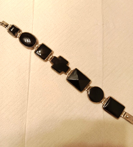 Bracelet art déco argenté - bracelet,