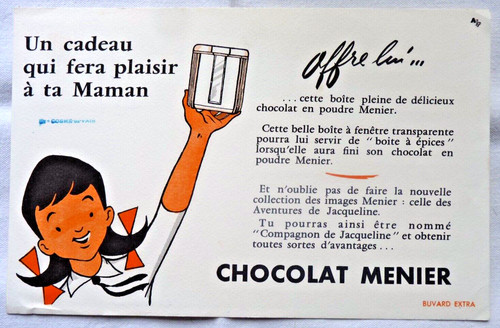 Buvard chocolat menier - buvard,