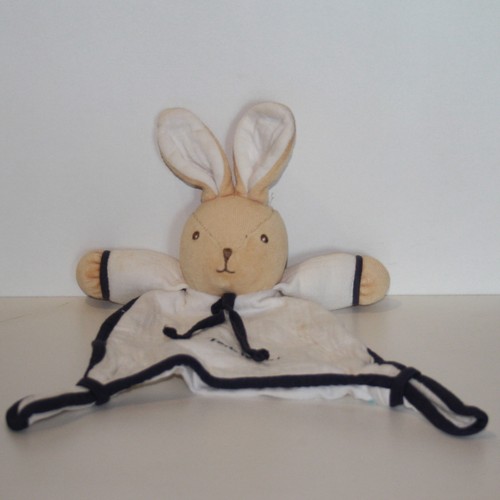 Doudou lapin takinou blanc - lapin,