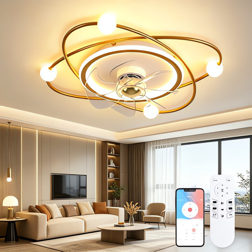 Lampe ventilateur dorée - ventilateur,