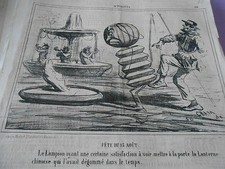 Caricature 1862 Le Lampion Lanterne Chinoise la Fête du 15 Aout