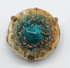 Bijou fantaisie broche en émaux sur cuivre signé Sazerat Limoges XXème