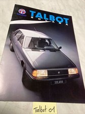 Talbot Solara 1982 LS GL GLS SX prospectus brochure de vente publicité