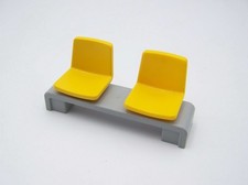 PLAYMOBIL (C144) AEROPORT - Banc Gris Sièges Jaunes 3186 3353 3886 4093 Jauni