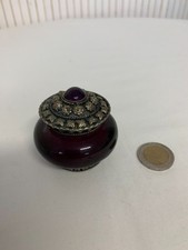 Petite boite métal décoré et bordeaux Idée cadeau F58042