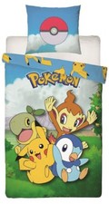 Pokémon - Parure de Lit Enfant Pikachu et Starter - Housse de Couette 140x200 Ta