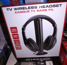Schneider Casque TV sans fil + Tuner FM - NEUF