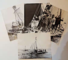 MARINE  VOYAGE  RADEAU  EXPÉDITION " LAS BALSAS " 1973  4 photos de Presse