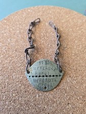 PLAQUE D IDENTITÉ D UN MILITAIRE SOLDAT FRANÇAIS DE Bourges 1930 Mereaux RAOUL