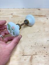 Poignée de Porte en Porcelaine florale et Laiton ROSIER BLANC ROYAL