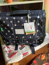 cartable neuf tann's 38  marine avec des bulles argentees