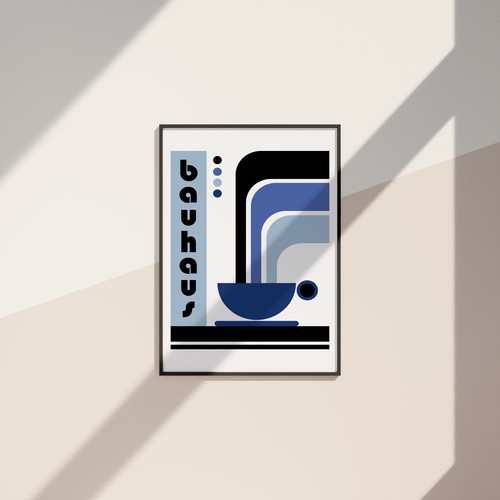 Poster bauhaus style rétro - rétro,