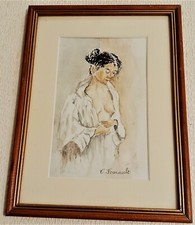 * AQUARELLE * FEMME EN