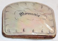 Antique French Mother Of Pearl Purse Inscribed "Monnaie".