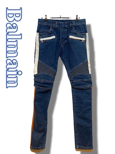 Balmain white stitch jeans - stitch,