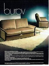 PUBLICITE ADVERTISING 0217  1978  Burov  canapé siège fauteuil Flore