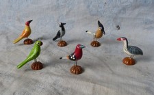 #Decoration# Lot de 6 petits oiseaux exotiques en terre cuite (6x4cm)