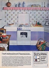 PUBLICITE ADVERTISING 1965 035 Scholtès  cuisinière mixte gaz électricité élétro