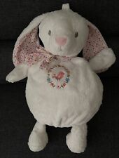 4299?Doudou Peluche Range Pyjama Lapin Blanc Fleurs Liberty Rose POMMETTE