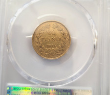 Très rare et très belle pièce de 20 francs or 1845 W Louis Philippe PCGS AU50