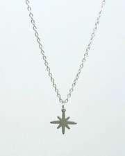 Collier pendentif étoile chaîne forçat acier inoxydable minimaliste Cadeau noël 