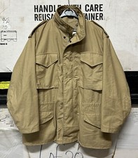 GENUINE US 80s ALPHA INDUSTRIES M65 FIELD JACKET MADE IN USA TAN SUPER EX !!! MR