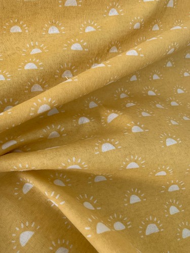 Coupon tissu flanelle jaune - coupon,